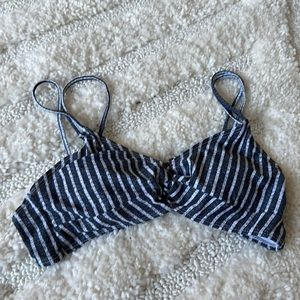 black & white striped bikini